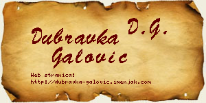 Dubravka Galović vizit kartica